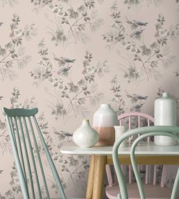 Rosemore Wallpaper by 1838 Wallcoverings Pink
