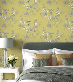 Rosemore Wallpaper by 1838 Wallcoverings Yellow