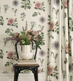 Roseraie Wallpaper by Clarke & Clarke Charcoal
