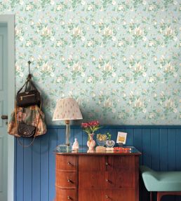 Roseraie Wallpaper by Jannelli&Volpi Pink/Green