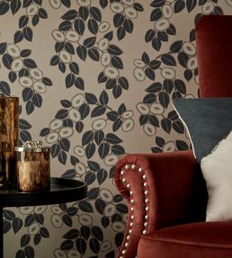 Rosetta Wallpaper by 1838 Wallcoverings Jet