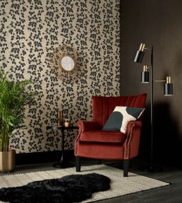 Rosetta Wallpaper by 1838 Wallcoverings Jet