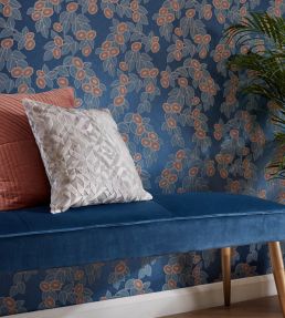 Rosetta Wallpaper by 1838 Wallcoverings Midnight