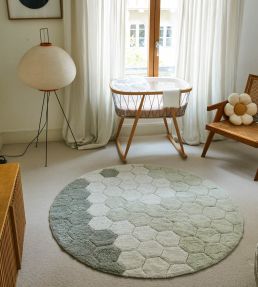 Lorena Canals Round Honeycomb rug Blue Sage C-COMB-BSG Blue Sage