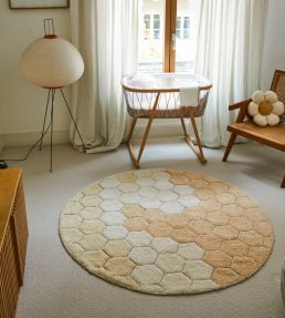 Lorena Canals Round Honeycomb rug Golden C-COMB-GLD Golden