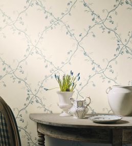 Roussillon Wallpaper by Colefax and Fowler Old Blue