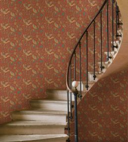 Royal Court Wallpaper by GP & J Baker Red