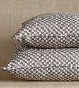 Ruffle Cushion 43 x 35cm by Fermoie Green and Pink