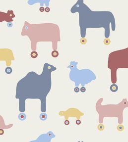 Rulla Wallpaper by Marimekko Blue/Pink