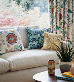 Rumble In The Jungle Fabric by Scion Midnight / Mint Leaf