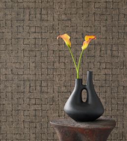 Rustic Check Wallpaper by Eijffinger Brown