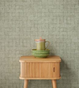 Rustic Check Wallpaper by Eijffinger Green