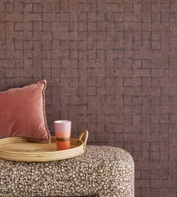 Rustic Check Wallpaper by Eijffinger Red