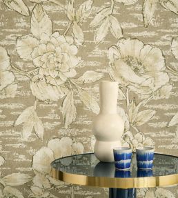 Rustic Floral Wallpaper by Eijffinger Beige / Sand