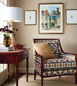 Ryker Stripe Wallpaper by Thibaut Beige