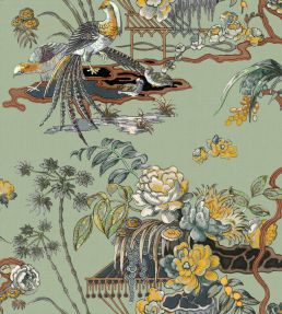 Sacred Pheasants Wallpaper by Coordonne Jade