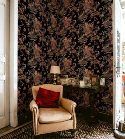 Sacred Pheasants Wallpaper by Coordonne Onyx