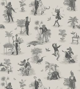 Safari Soiree Wallpaper by Divine Savages Soft Charcoal