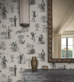 Safari Soiree Wallpaper by Divine Savages Soft Charcoal