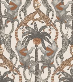 Safari Totem Wallpaper by Cole & Son Ginger & Taupe on Parchment