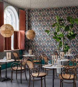 Safari Totem Wallpaper by Cole & Son Ginger & Taupe on Charcoal