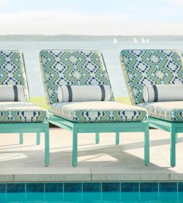 Sagamore Fabric by Thibaut Pear and Navy