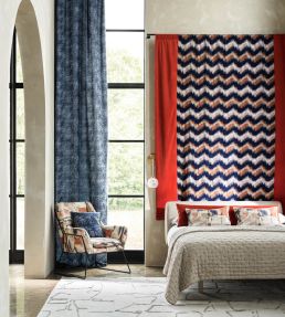 Figura Fabric by Clarke & Clarke Midnight/Spice