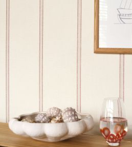 Saint Briac Wallpaper by Casadeco Rouge Ecrevisse/Sable