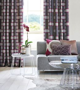 Saki Fabric by Harlequin Magenta/Graphe