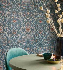 Saluti Wallpaper by Eijffinger Denim Blue