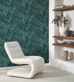 Samarra Wallpaper by Casadeco Bleu Paon