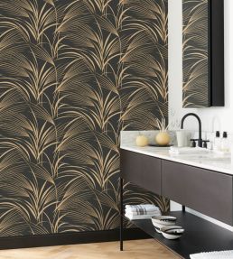 Samarra Wallpaper by Casadeco Noir Reglisse