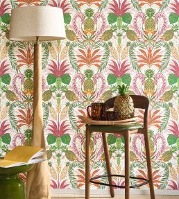 Samba Wallpaper by Casadeco Fuchsia