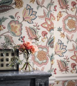 Samode Wallpaper by Osborne & Little Charcoal/Eucalyptus