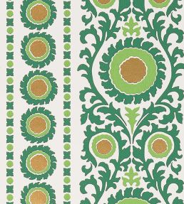 Samrina Wallpaper by Osborne & Little Fir/Metallic Gold