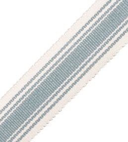 Sorrento Striped Border Trimming by Samuel & Sons Blue Thistle