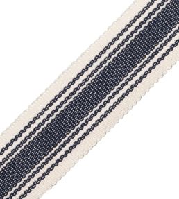 Sorrento Striped Border Trimming by Samuel & Sons Indigo