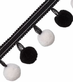 Cirque Pom Pom Fringe Trimming by Samuel & Sons Zebra