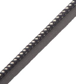Inca Cord With Tape Trimming by Samuel & Sons Charcoal