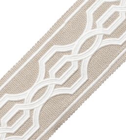 Veranda Linen Applique Border Trimming by Samuel & Sons Pebble