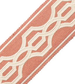 Veranda Linen Applique Border Trimming by Samuel & Sons Antique Coral