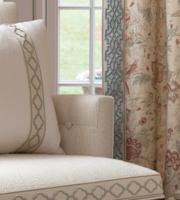 Mireille Embroidered Border Trimming by Samuel & Sons Limestone