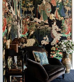 Samurai and Geisha Wallpaper by MINDTHEGAP Anthracite
