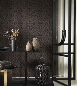 Sanara Wallpaper by Casadeco Noir Fusain