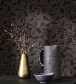 Sanara Wallpaper by Casadeco Noir Fusain