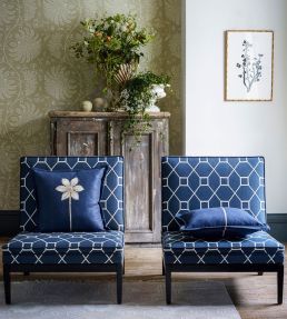 Baroque Trellis Fabric by Sanderson Indigo