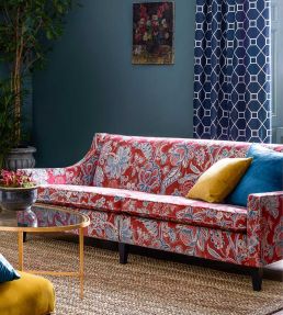 Shalimar Fabric by Sanderson Ruby / Teal