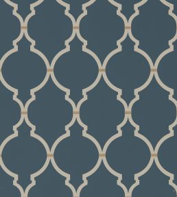 Empire Trellis Wallpaper by Sanderson Indigo / Linen