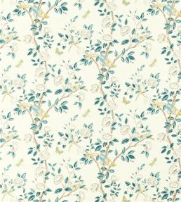 Andhara Fabric by Sanderson Teal/Cream