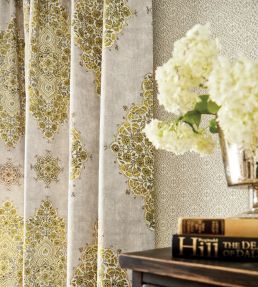 Siam Diamond Fabric by Sanderson Cobalt/Flame